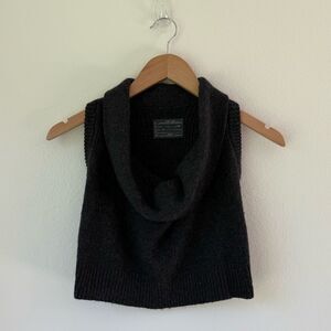 AllSaints Girl’s Hudson Cowl Neck Sweater Vest in Cinder | Size 6